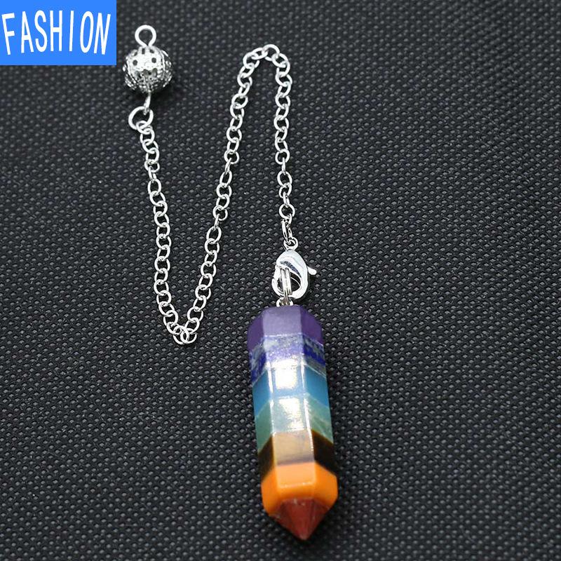 7-lagiger Halbedelstein-Regenbogen-Anhänger, spirituelle Schaukel, Yoga-Säule, kreative spirituelle Schaukel, beliebter Schmuck