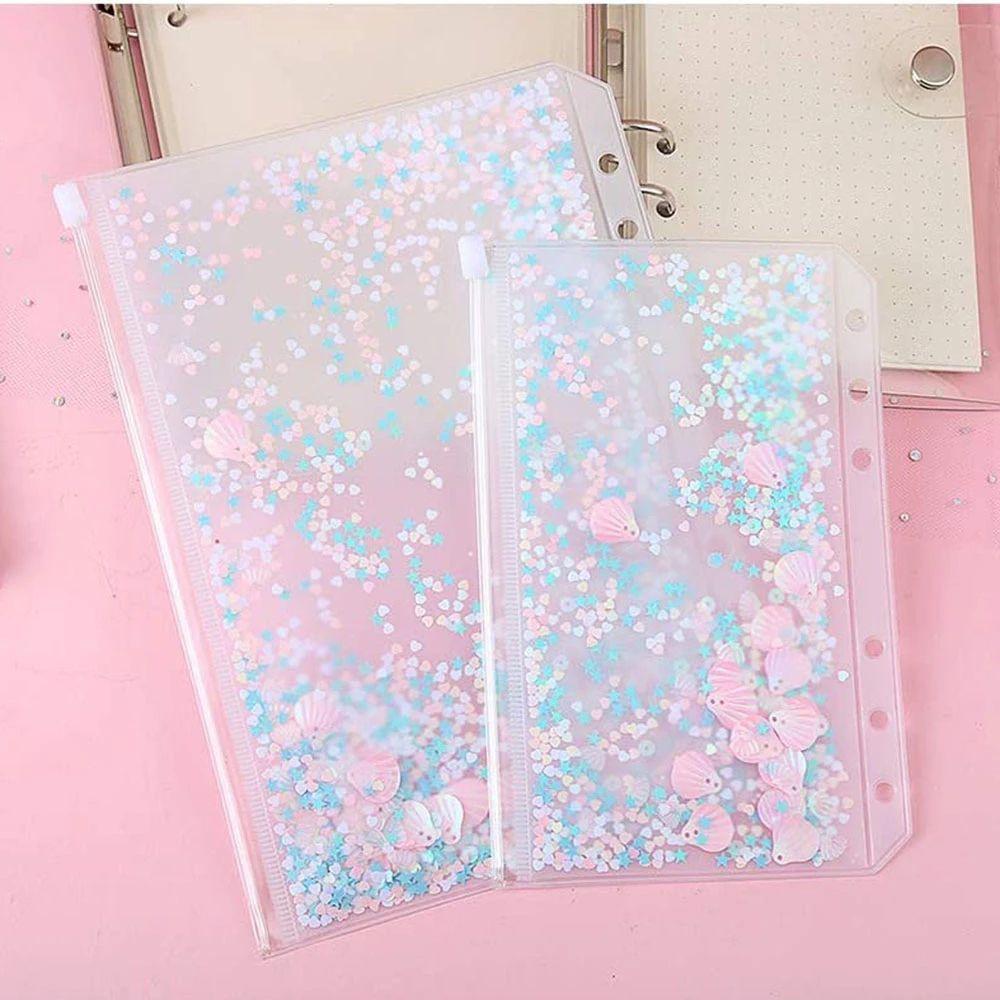 Standard 6 Hole Loose Leaf File Storage Bag Inner Pocket A5/A6 Binder Storage Pouch File Holder