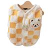 Nowa Jesienno-Zimowa Ciepła Kamizelka w Szachownicę dla Psów - Wzór Misia Teddy i Pandy