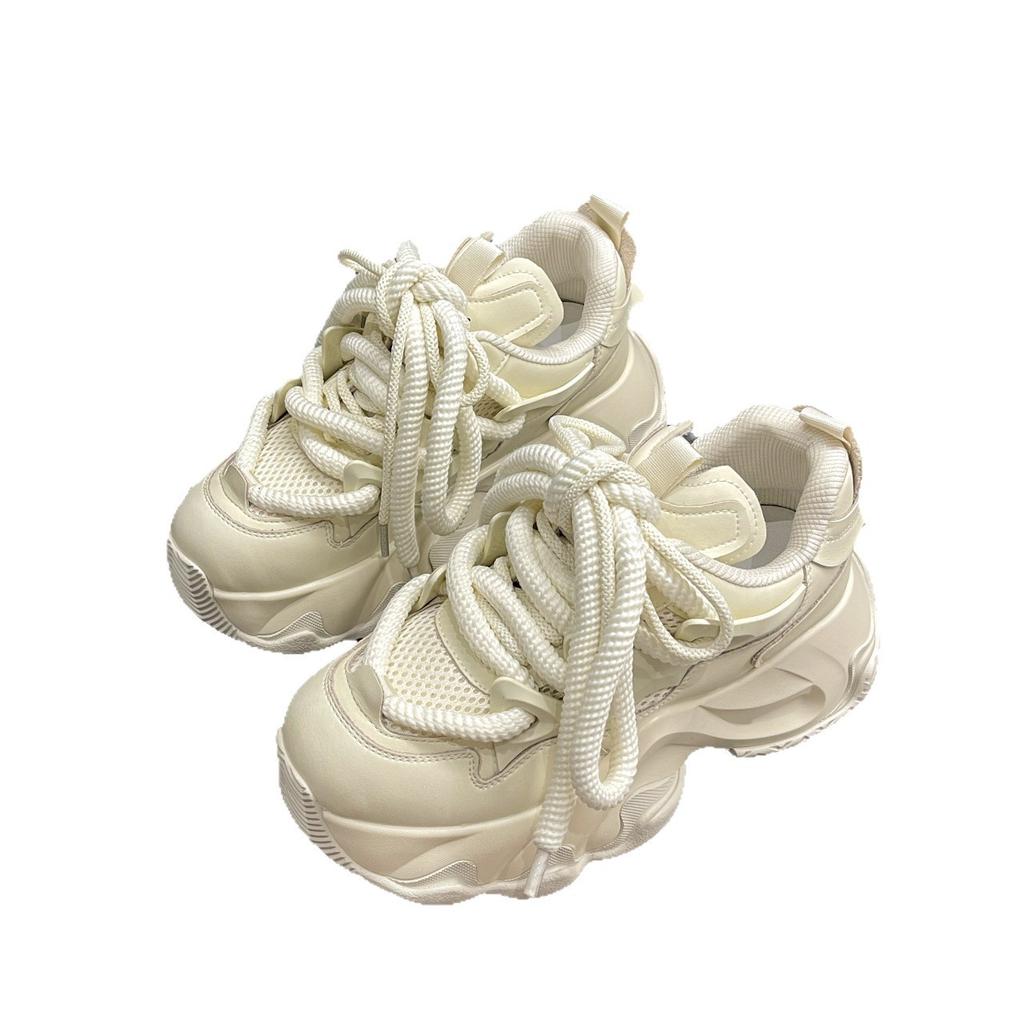 Height-increasing dad shoes women's feet show small autumn lightweight breathable shoes sports shoes women's shallow mouth single shoes college shave