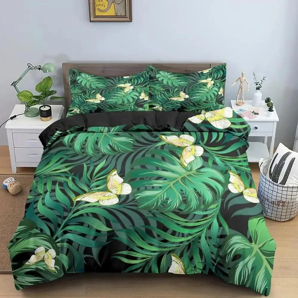 Fjäril Blommigt Vackert Blomma Sängkläder Set Pojkar Flickor Twin Queen Size Påslakan Örngott Säng Barn Vuxen Hemtextil