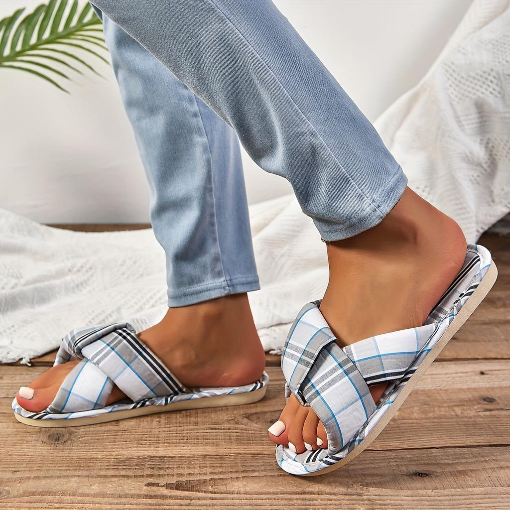 Fabric bottom slippers wooden floor floor tiles indoor home men and women couples silent soft bottom can be wind source