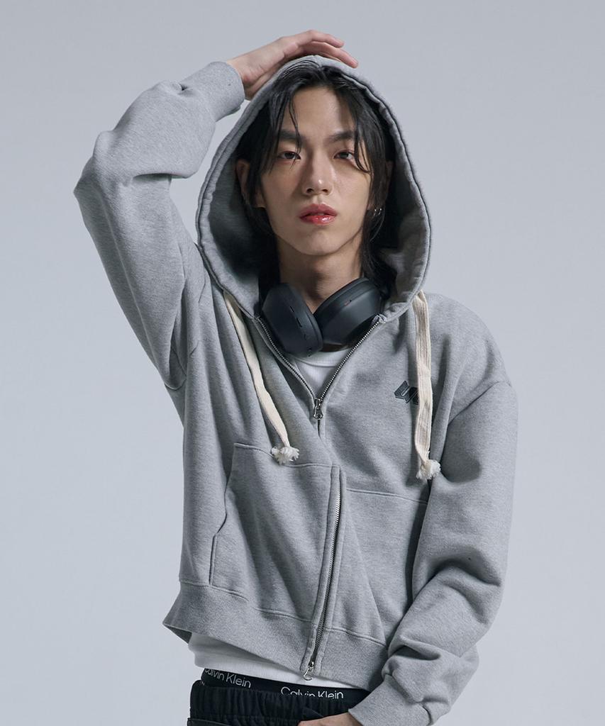 Ten Past Seven Heavy Sweat Crop Zip-Up Hoodie (2 Colors)