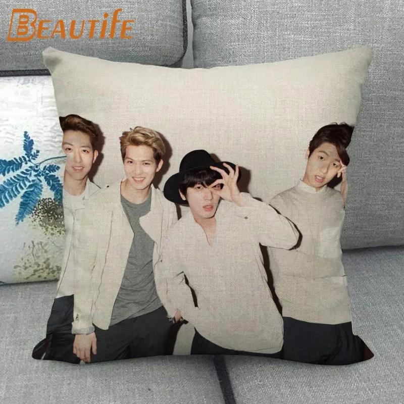 45X45cm CNBLUE KPOP Pillow Cover Square Zipper Cotton Linen Fabric Pillow Cases Bedroom Home Decorative Boys Girls Gift