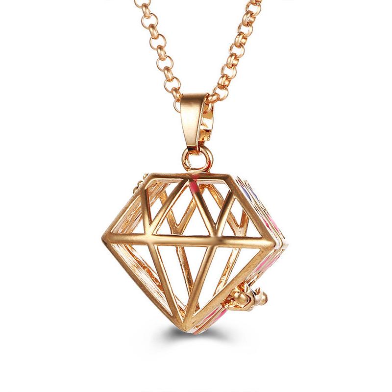 Mexico Chime Two-Color Feather Caller Locket Piano Ball Necklace Essential Oil Diffuser Perfume Musical Pendant New Jewelry