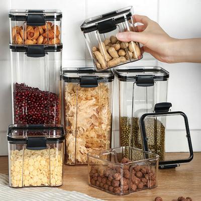 Contenants de stockage alimentaire hermétiques avec couvercle en plastique pour l'organisation de la cuisine pour céréales, aliments secs, farine, sucre
