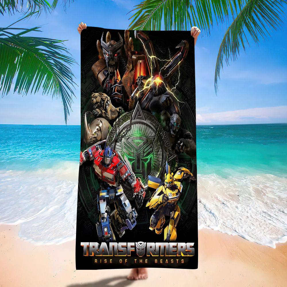 Transformers Rise of the Beasts Series Film Blanket Quick Drying Beach Towels Oversized Printing Super Pool Towel Blanket