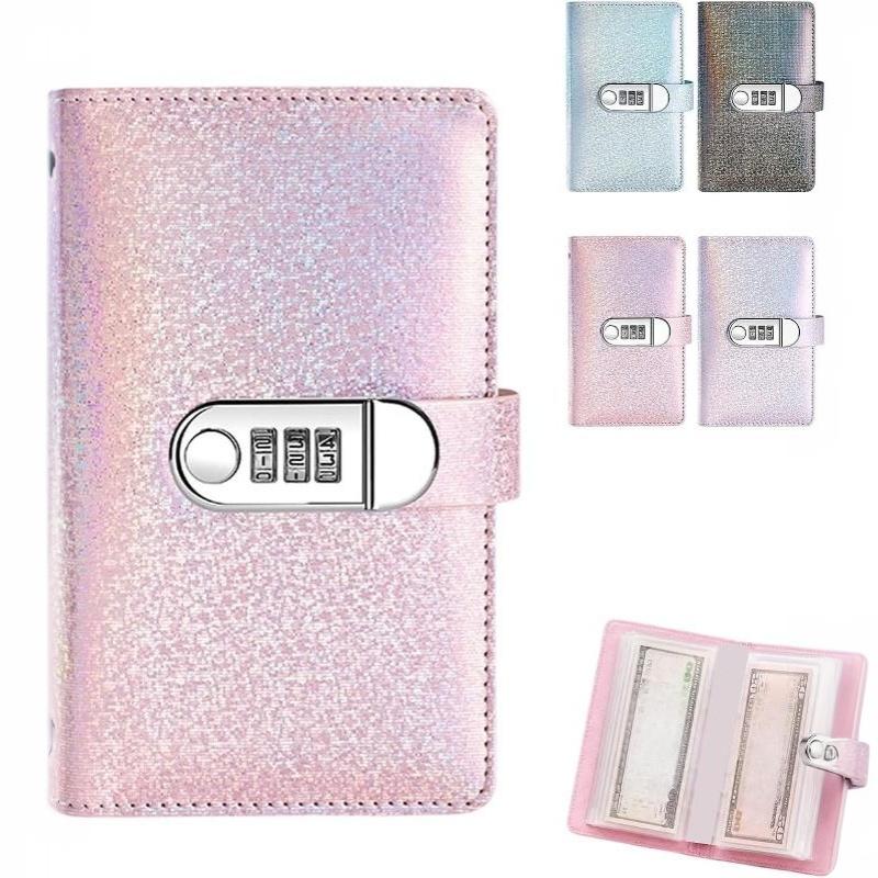 Salvadanaio con Lucchetto a Combinazione Luminoso; Contiene 100 Banconote; Adatto per Risparmiare Denaro; Realizzato in materiale PU.