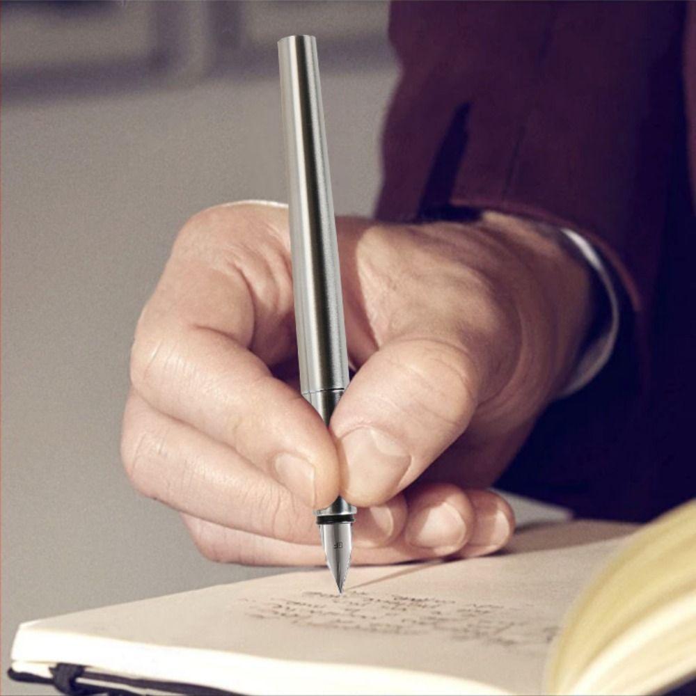 Black Silver Extra Fine Pen Smooth Writing Calligraphy Pens Fountain Pen  Business Office