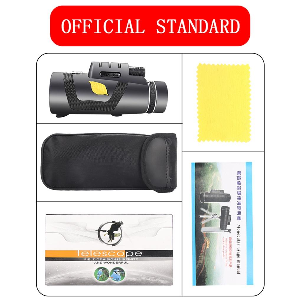 12X50 Zoom Tripod Monocular Telescope 1200m/8000m Portable Camping Phone Clip Prism Long Distance Field Of View
