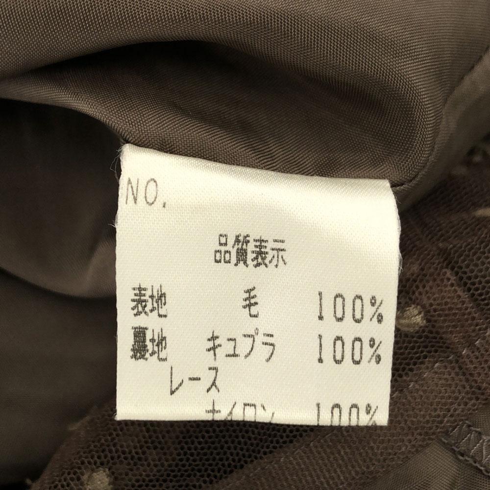 FOXEY Made In Japan Wool Check Pattern Mini Skirt 40 Brown Women Used