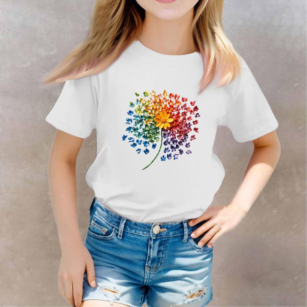 Camiseta infantil para meninos e meninas, camiseta de manga curta estampada para meninos e meninas