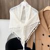Women S Knitted Solid Color Tassel Versatile Shawl Wrap