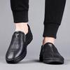 Men's Casual Shoes, Faux Leather Two-Layer Cowhide with Rubber Low Soles, Hand-Stitched Craftsmanship Comfortable Breathable Soft Soles
