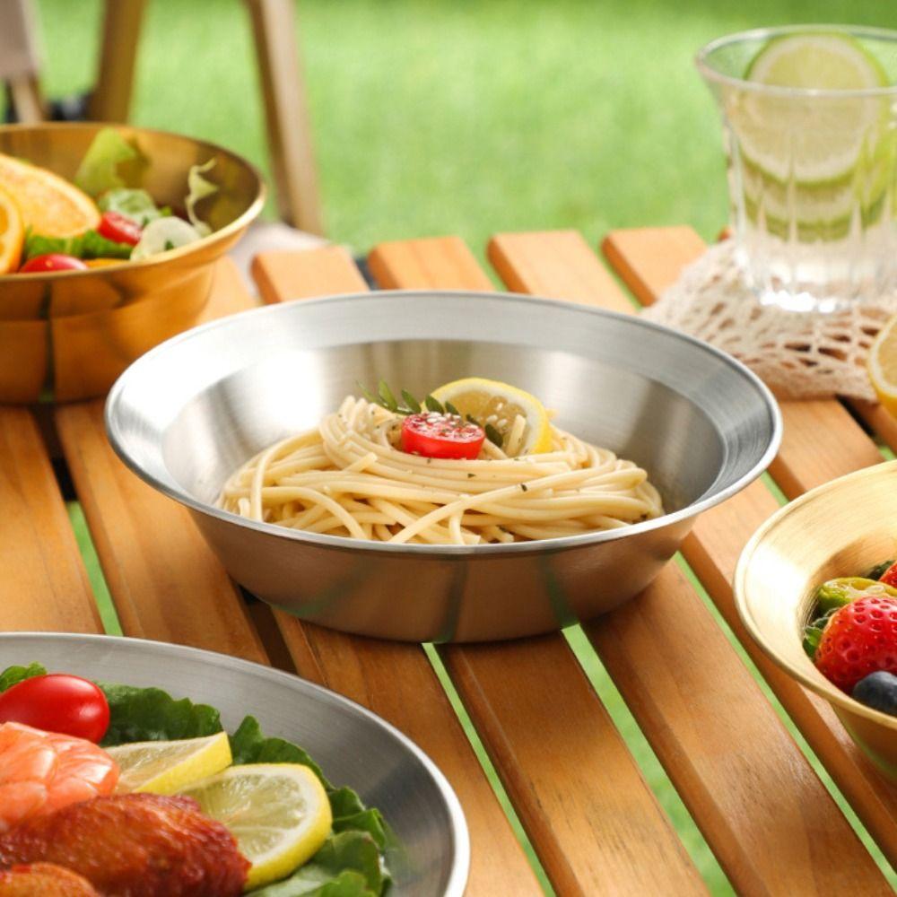 4PCS/SET Straw Hat Design Camping Tableware Set Korean Style Food Serving Tray  Easy To Clean