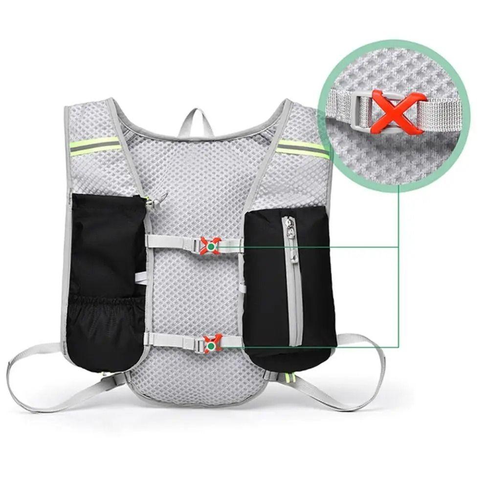 Reflective Running Vest Breathable Running Bag Running Water Bottle Storage Vest  for Outdoors