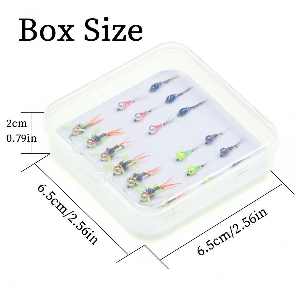19PCS/Box #16#18 Tungsten Bead Fast Sinking Wet Fly Euro Nymph Fly Trout Fishing Lures Baits