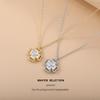 Copper Earring Necklace Set With Full Zirconia Clover Charm Hypoallergenic Plated Jewelry Women
