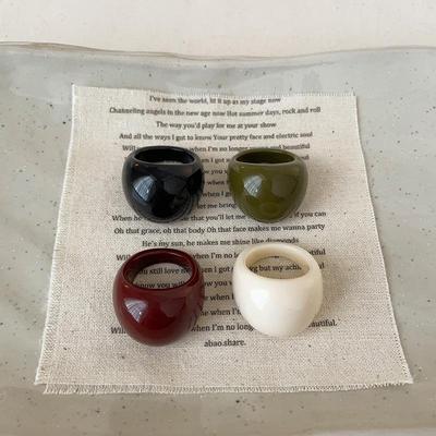 Anello a sigillo ovale in resina stile blogger coreano: Anello da Dito Versatile e alla Moda da Donna