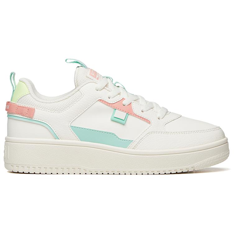 Anta Lifestyle Series Thick Sole Casual Low Top Sneakers Women Sneakers White Green Pink 922018061-25