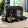Victorian Industrial Cosplay Hat with Removable Goggles PU Leather Headwear For Adult Men Women Stage Performances
