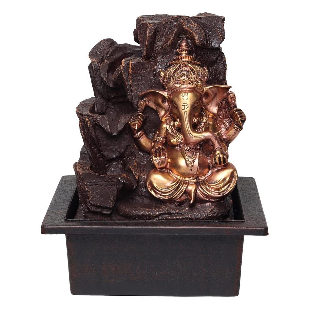 Buddha Tabletop Water Fountain with LED Lights | Polyresin Indoor Outdoor Waterfall Showpiece for Home & Office Decor