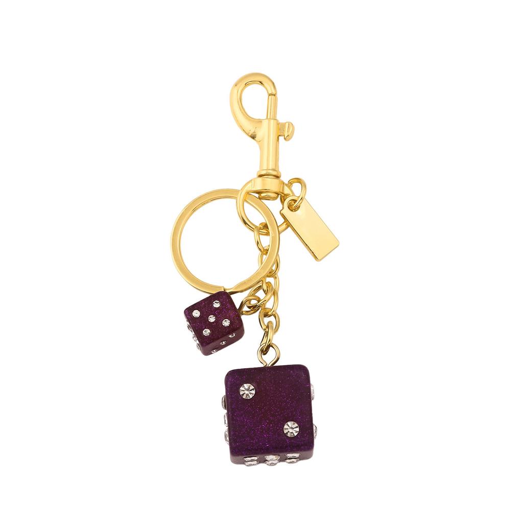 Dice Crystal Drip Alphabet Keychain Student Ladies Bag Pendant Jewelry Gift Pendant Keyring Accessories