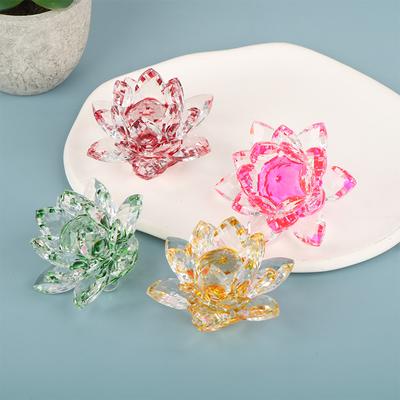 60Mm Lotus Flower Crafts Glass Fengshui Ornaments Figurines Gift