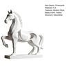 Standing Horse Statue Modern Geometric Horse Ornament Large Base Matte White Art Figurine for Home Office Living Room Decor Luck Wealth Gift