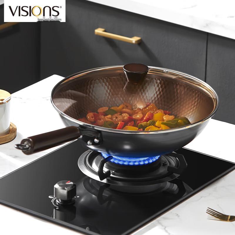 Corning VISIONS 32cm Black Iron Wok