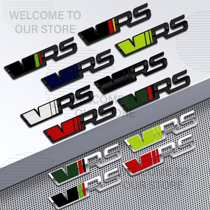 JBIW9 Car Decor Metal VRS Lettering Front Grille Emblem 3D Sticker For Skoda Octavia Kamiq Kodiaq Karoq Superb Fabia Rear Trunk Decals