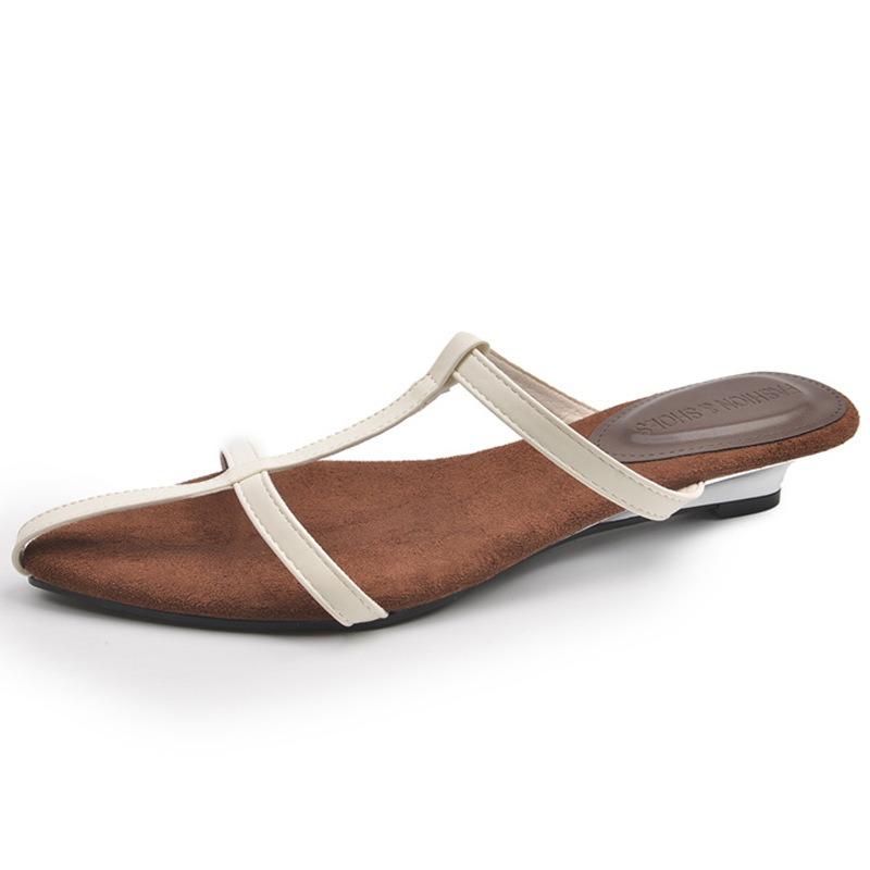 Fashion trendy slope heel cool slippers shoes women's shoes summer gold sandals high heels