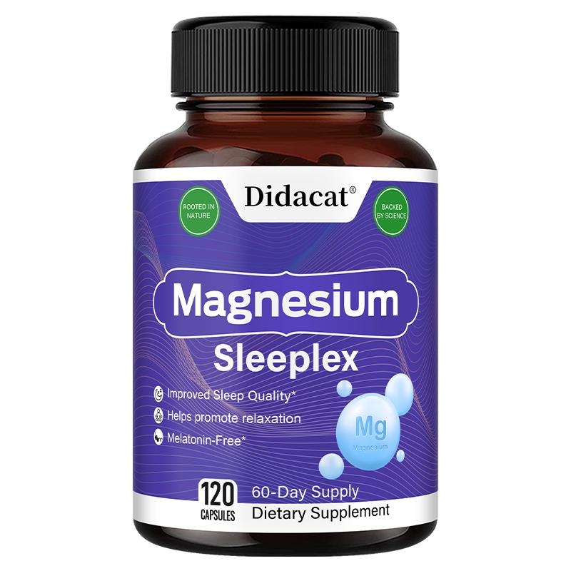 

Magnesium Dietary Supplement, With L-Theanine, Lemon Balm Extract, 120 Capsules Per Bottle 120 Capsules