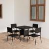 Día Y Noche - Día Y Noche Garden Dining Set 5 Pieces Black Synthetic Rattan