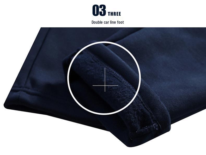 Plus Size Men's Autumn Hoodie & Cardigan Sports Set with Embroidery