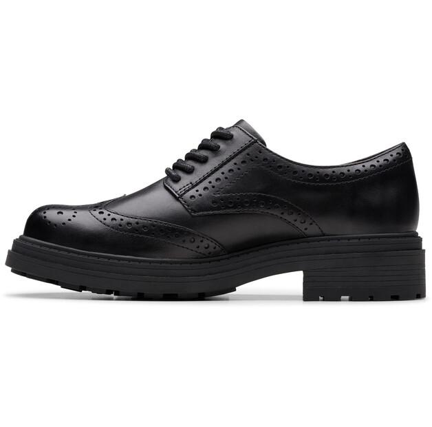 Women's Clarks Orinoco3 Derby Ankle Boots Black Leder