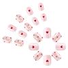 24 Pcs Short False Nail Love Heart Full Cover Stick on Nail Valentines Day Artificial Nail Press On Nail for Women
