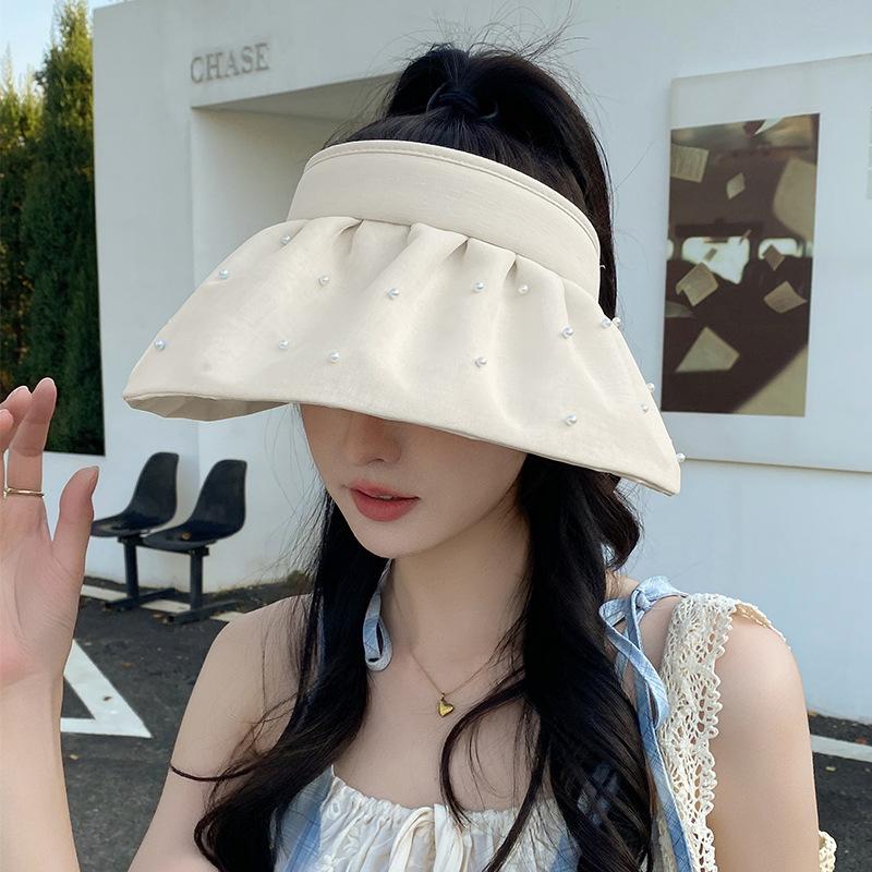 Advanced Sunshade Empty Top Hat Women's Summer Sweet Versatile Outdoor Travel Sunscreen Hat Showing Face Small Headband Hat