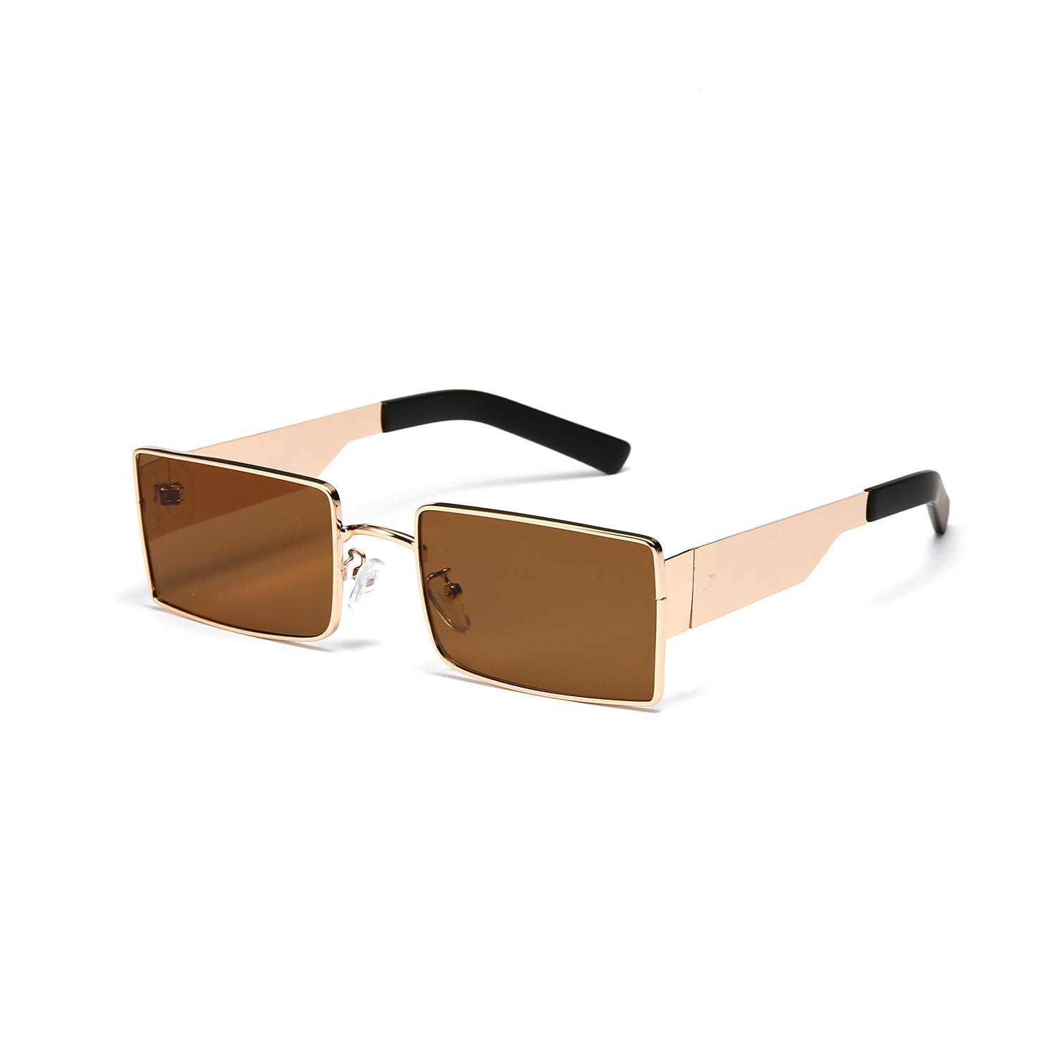 

Ретро прямоугольные металлические солнцезащитные очки мужские солнцезащитные очки мужские коричневые очки