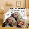 3D Billie Eilish Hit Me Hard and Soft Singer Flannel Blanket,Ultra Soft Warm Plush Throw for Home Bedroom Bed Sofa Cover Kids