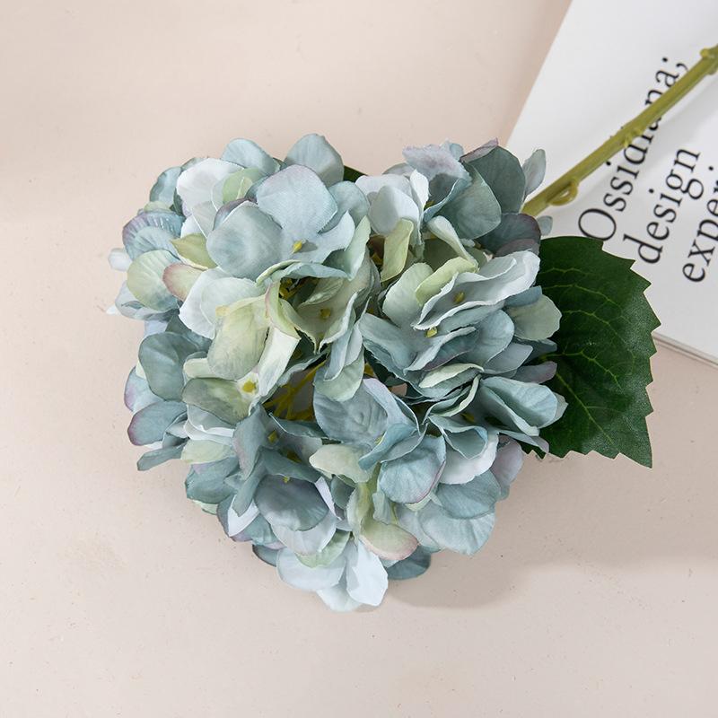 

1 шт. Гортензия Искусственный цветок 37 см, Реалистичные шелковые цветы Сделай сам Свадебный букет Искусственный цветок для настольных композиций Домашнее украшение синий