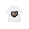 Oversized T Shirt Black Leopard Heart Print Casual Wear For Women Summer Fashion Street Style Top