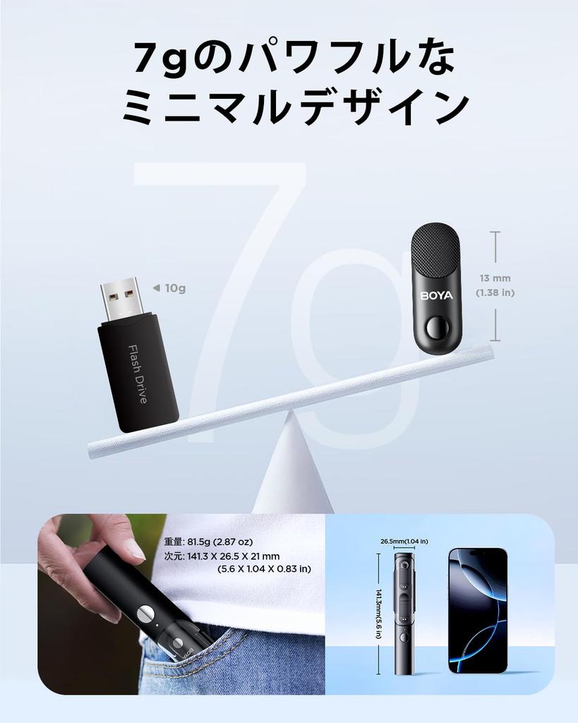 Boya Magic-02 Wireless Lavalier Microphone 4-in-1 Mini Pin 30 Hours Continuous Use 100m Range AI Noise Reduction Compatible with Android iPhone Camera