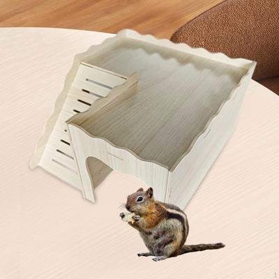 Cachette en bois pour cochon d'Inde Cage pour hamster Cache-cache Jouet d'escalade Maison