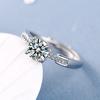 Pure Silver Color Rings for Women 4-claw Cz Dating Party Daily-Life Square Simple  Sterling Ring Fine  Bijoux Gifts