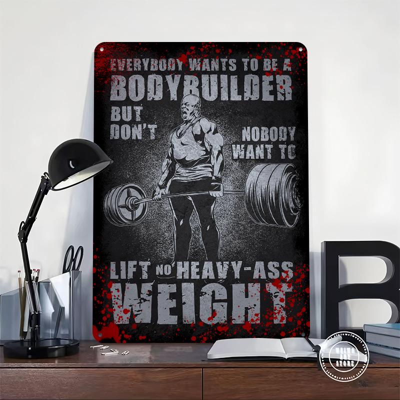 Vuole Essere Un Bodybuilder Poster in Latta Arte da Parete Personalizzata Segni Metallici Vintage Targhetta in Latta Retrò per Accessori Arredamento Casa