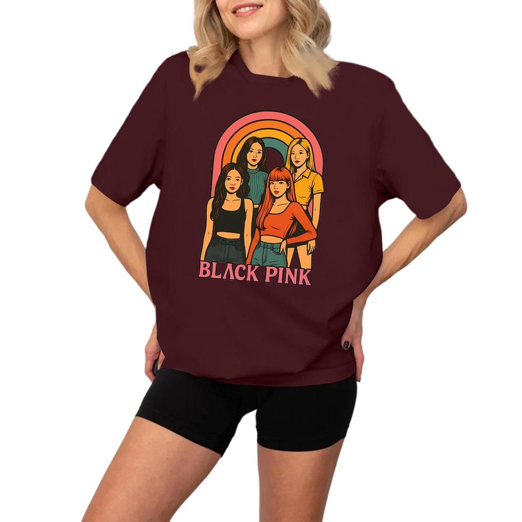 Damen Modisches Und Lässiges Langarm Bedrucktes Kurzarm-Oberteil