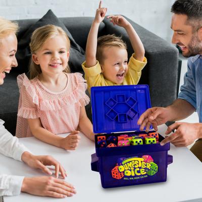 Dumpster Dice Set Fast-Paced Family Dice Game 2-4 Players Board And Dice Game with Dumpster 80 Dices And Graffiti Stickers for Game Night Travel Party