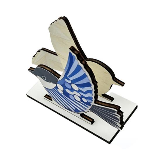 Wooden Paper Towel Holder Decorative Bird Turtle Floral Tissue Dispenser with Universal Card Slot, Napkin Dispenser for Kitchen Dining Table Counter