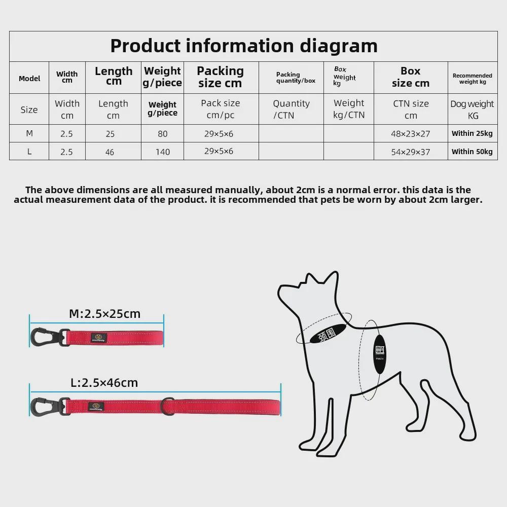 Nylon Kurze Trainingsleine für Mittelgroße und Große Hunde - Strapazierfähiges Zugseil
